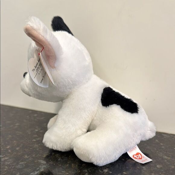 TY Beanie Baby 7” MARCEL French Bulldog Plush Stuffed Animal Toy MWMT Heart Tags - Picture 3 of 10